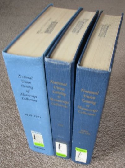 The National Union Catalog of Manuscript Collections - Three Volumes: 1959-1961; 1962; and Index, 1959-1962