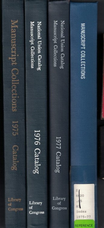 The National Union Catalog of Manuscript Collections - Four Volumes: Catalog 1975; Catalog 1976; Catalog 1977; and Index 1975-1977