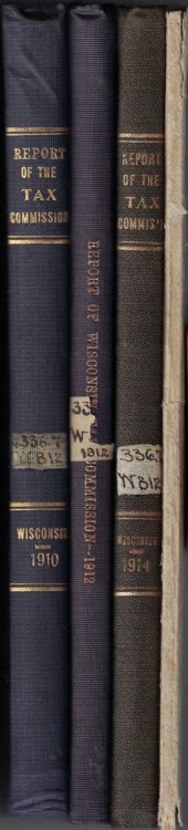 4 Volumes of: Biennial Report of the Wisconsin State Tax Commission to the Governor and Legislature [Includes: Fifth Biennial 1910; Sixth Biennial 1912; Seventh Biennial 1914; and Ninth Biennial 1918]