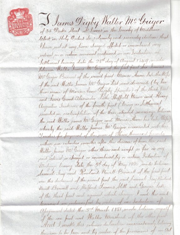 1881 Legal Declaration [Middlesex]