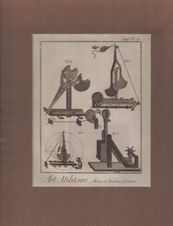 Art Militaire, Armes et Machines de Guerre, Suppl. Pl. 10 [Antiquarian Engraving]