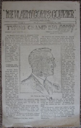 The VI [6th] Army Corps Courier; Volume I, No. 1, February 28, 1941