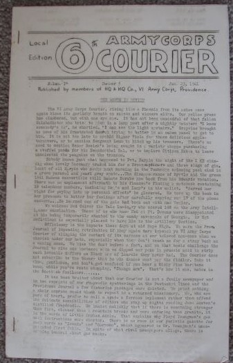 6th Army Corps Courier; Volume I, No. 5, June 23, 1941 (Local Edition)