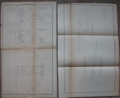 Two [2] Folded Antique Military Prints: 1) Austrian Gun Carriages, and 2) Austrian Casemate Carriages
