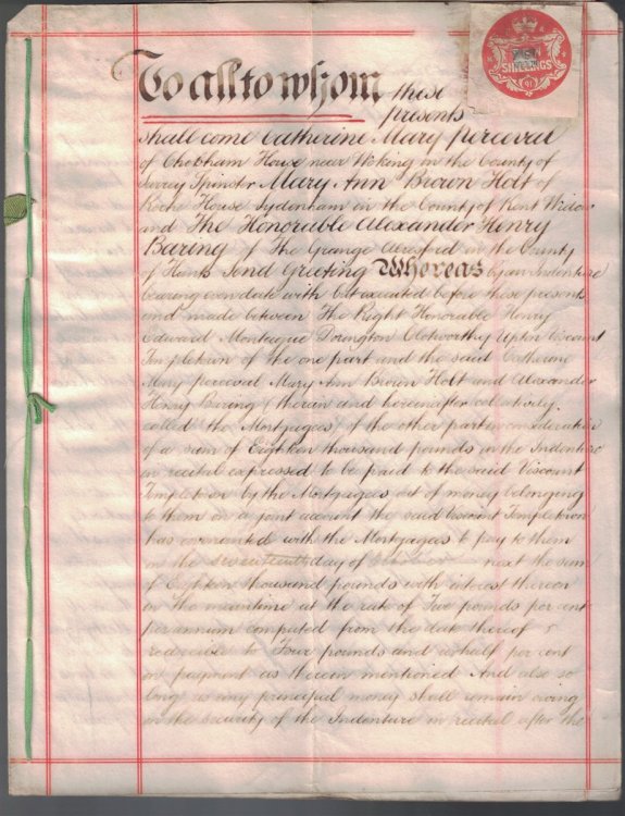1891 Declaration of Trust (Indenture / Mortgage Document) [Chobham, Surrey]