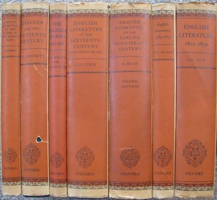 English Literature in the Sixteenth Century (7-volume partial set) [includes: Close of the Middle Ages; Chaucer and Fifteenth Century; English Drama 1485-1585; Sixteenth Century; Earlier Seventeenth Century; 1789-1815; 1815-1832]
