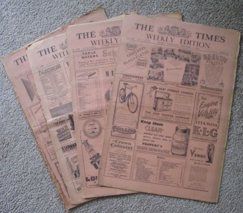 [Lot of 4 Issues] The [London] Times Weekly Edition: November 3,10, 17, & 24, 1943