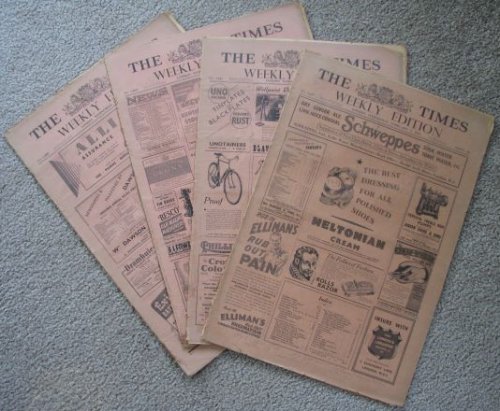 [Lot of 4 Issues] The [London] Times Weekly Edition: February 3 / October 6 / October 20 / October 27, 1943