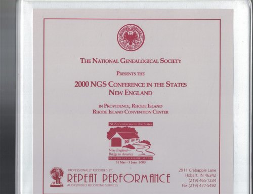The National Genealogical Society Presents The 2000 NGS Conference in the States, New England, in Providence, Rhode Island [5 Cassette Tapes]