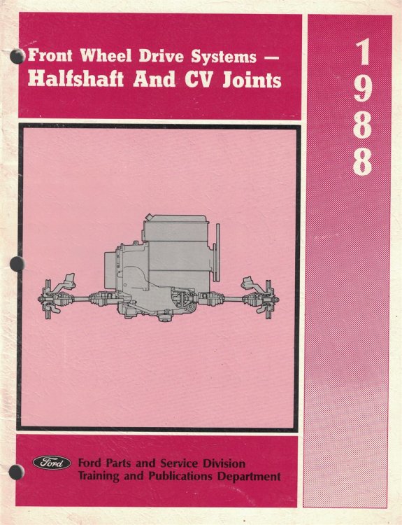 1988 Ford: Front Wheel Drive Systems - Halfshaft and CV Joints [Technician's Reference Book]