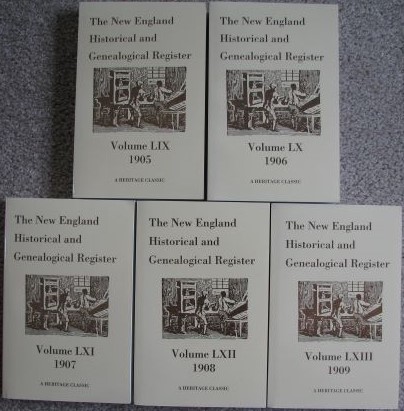 The New England Historical and Genealogical Register (Includes five volumes: Volume LIX, 1905 through Volume LXIII, 1909 [Reprints]