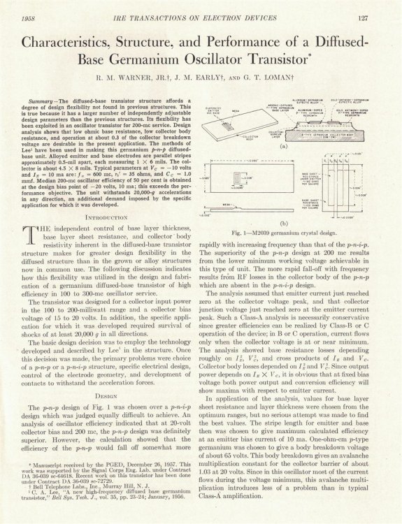 Image for Characteristics, Structure, and Performance of a Diffused-Base Germanium Oscillator Transistor Characteristics, Structure, and Performance of a Diffused-Base Germanium Oscillator Transistor
