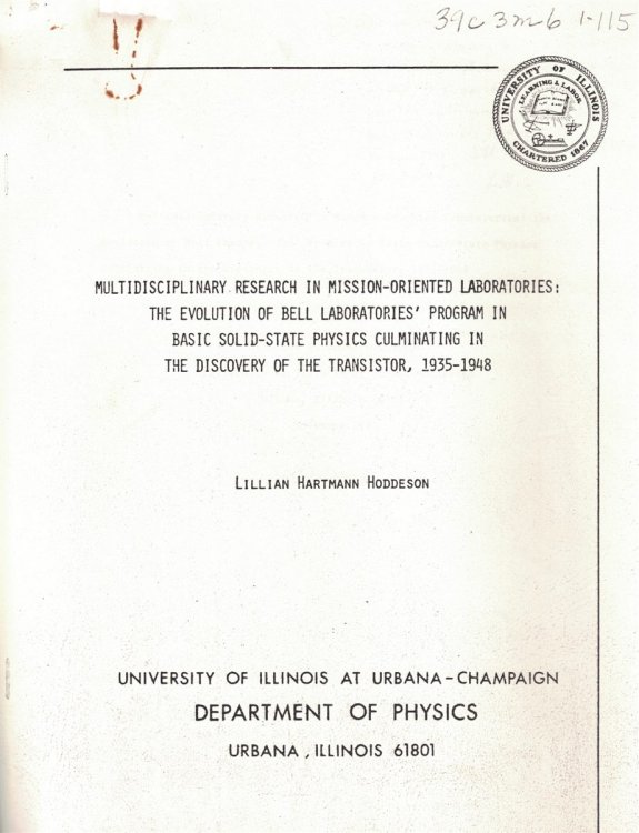 Multidisciplinary Research in Mission-Oriented Laboratories: The Evolution of Bell Laboratories' Program in Basic Solid-State Physics Culminating in the Discovery of the Transistor, 1935-1948