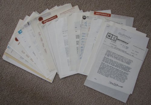 [Lot of] Documents related to the development of a transducer for use in phonograph cartridges; circa 1964 [Motoola; Electro-Voice; Astatic Corporation]