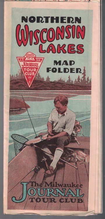Northern Wisconsin Lakes Map Folder [1926 Road Map]