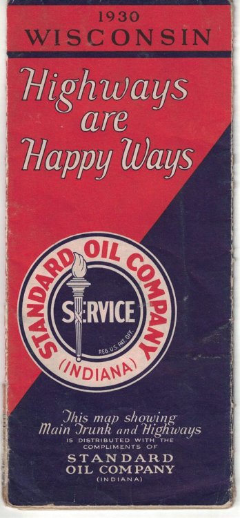 1930 Wisconsin; Highways are Happy Ways (Standard Oil Road Map)