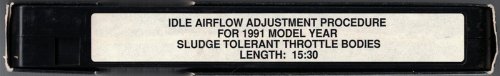 [Ford] Idle Airflow Adjustment Procedure for 1991 Model Year Sludge Tolerant Throttle Bodies [VHS]