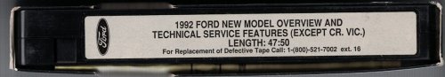 1992 Ford New Model Overview and Technical Service Features (Except Crown Victoria) [VHS]