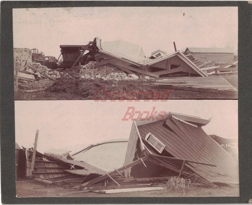 Vintage Photograph of Barn Destroyed by Tornado [near Rome, Wisconsin, circa 1900]