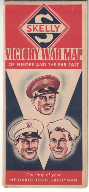 Skelly Oil Company Victory War Map of Europe and the Far East
