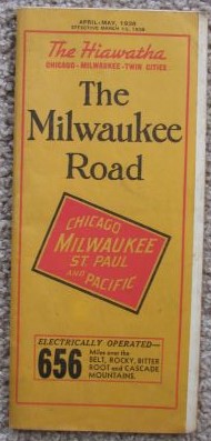 The Milwaukee Road, The Hiawatha, Chicago - Milwaukee - Twin Cities [Time Tables] April-May 1938, Effective March 13, 1938