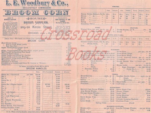 L. E. Woodbury & Co. flyer: 1891 [broom supply company]