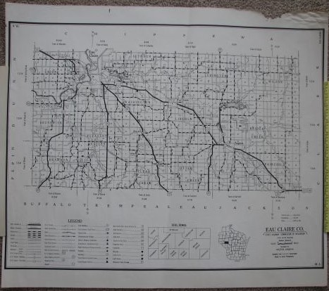 Eau Claire County, State Highway Commission of Wisconsin Map [1958]