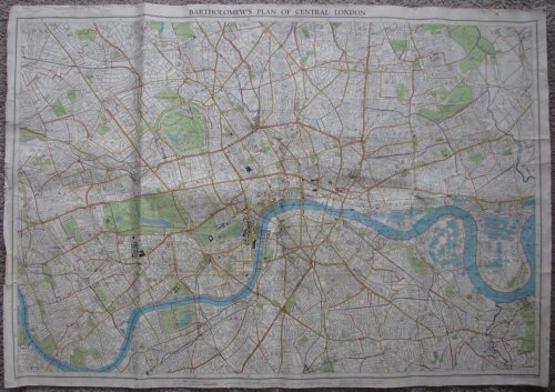 [Vintage Map] Bartholomew's Plan of Central London [circa 1940's or 1950's]