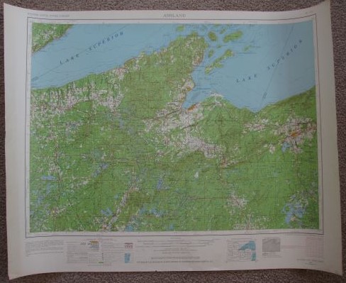 1964 US Geological Survey map: NL 15-6; Ashland - Wisconsin; Michigan; Minnesota [USGS]