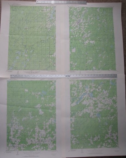 [Lot of 4] US Geological Survey Maps - 15 Minute Series: Wisconsin - Includes Kennedy; Park Falls; Kennan; and Phillips Quadrangles [USGS]