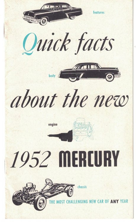 Quick Facts: About the New 1952 Mercury [1952 Mercury Dealer Sales Brochure]