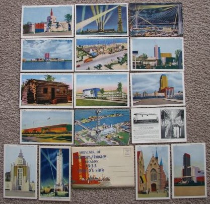 [Lot of 17] 1933 Chicago World's Fair / Century of Progress Postcards [vintage]
