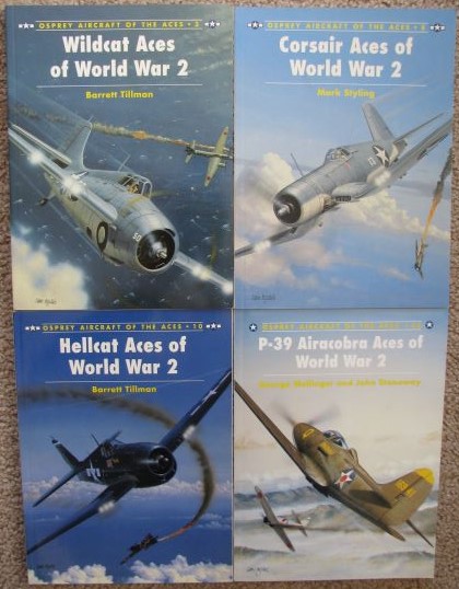 [Lot of 4] Osprey Aircraft of the Aces: Includes #3 - P-38 Wildcat Aces of World War 2; #8 - Corsair Aces of World War 2; #10 - P-47 Hellcat Aces of World War 2; #36 - P-39 Airacobra Aces of World War 2