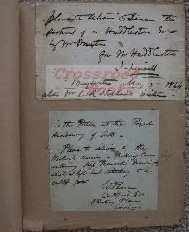 Eight Mid-Nineteenth-Century handwritten notes [apparently concerning art loans to the Royal Academy of Arts in London]