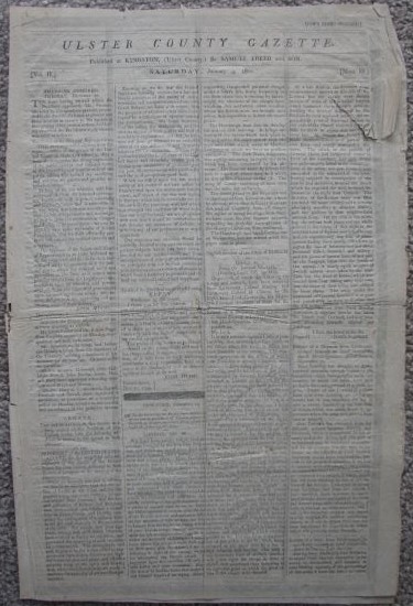 Ulster County Gazette newspaper, Saturday January 4, 1800, announcing the death of George Washington [19th century reproduction]