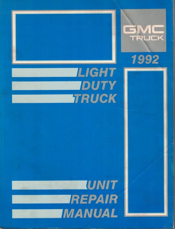 1992 GMC Light Duty Truck Unit Repair Manual
