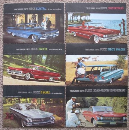 The Turbine Drive Buick [Lot of six 1960 Buick sales brochures]: Electra; Invicta; LeSabre; Convertibles; Estate Wagons; Road-Proven Engineering