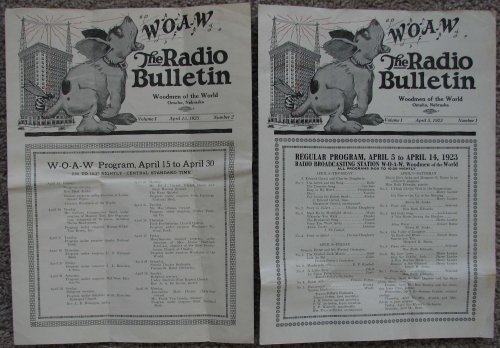 WOAW, The Radio Bulletin: the first two issues - V1, Number 1 and V1, Number 2 [1923] [Woodman of the World Life Insurance Association, Omaha, Nebraska]
