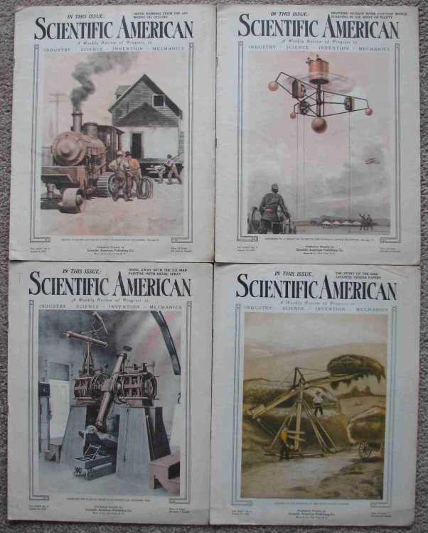 Scientific American, A Weekly Review of Progress; Includes four issues for August 1921 (August 6, August 13, August 20, and August 27)