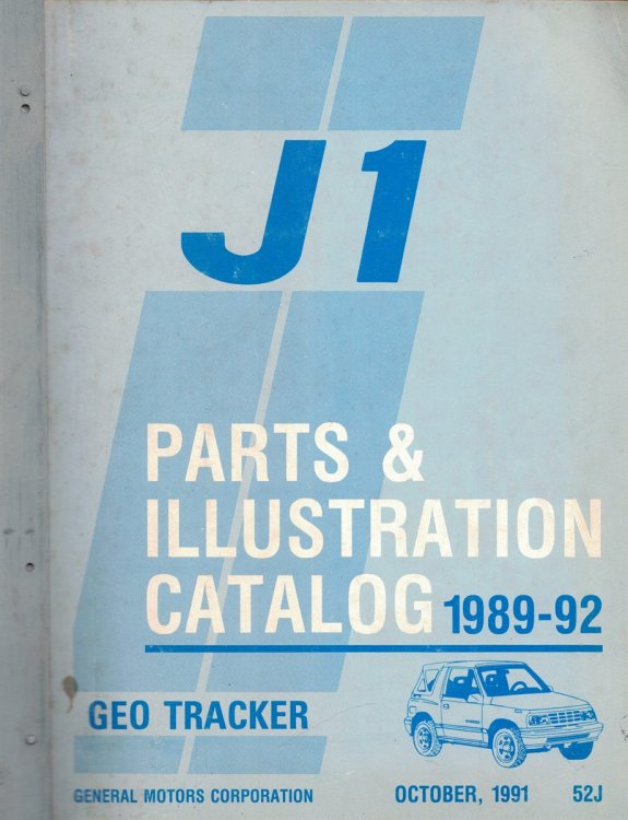 1989-92 Geo Tracker (J1) Parts and Illustration Catalog [effective October 1991] [loose leaf]