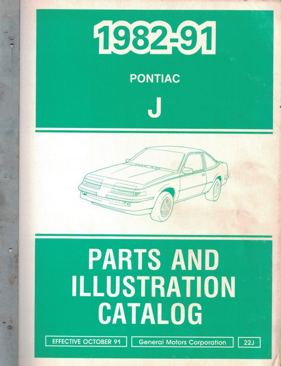 1982-91 Pontiac 'J' Parts Catalog [loose leaf] [effective October, 1991]