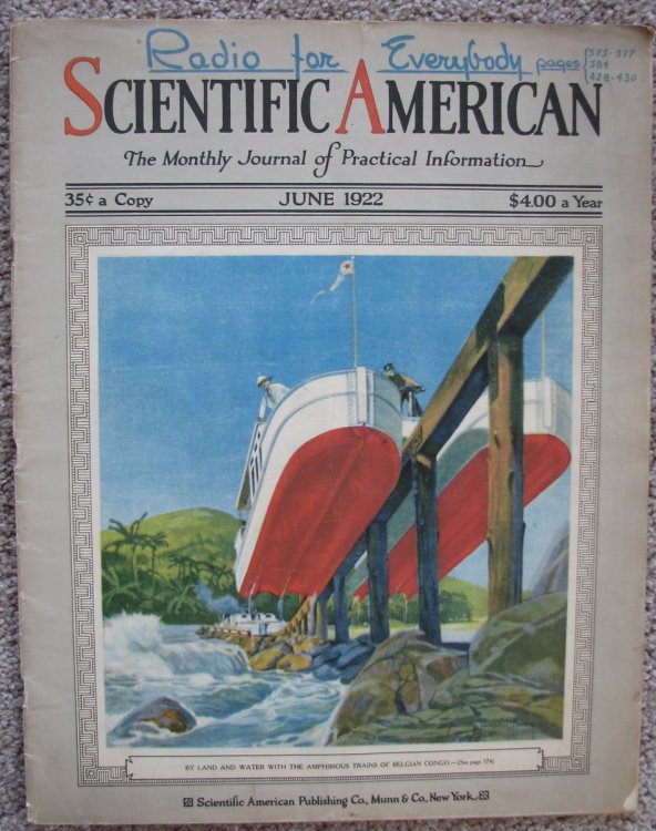 Scientific American, A Monthly Journal Of Practical Information; June, 1922 [Radio for Everybody]