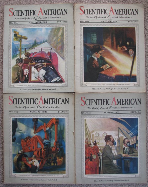 [Four Issues] Scientific American, A Monthly Journal of Practical Information [includes September, 1923; October, 1923; November, 1923; December, 1923]
