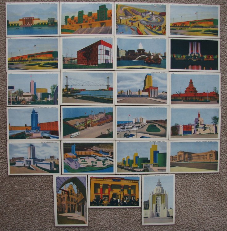 [Lot of 23 vintage] Postcards of The 1933 Chicago World's Fair (Century of Progress)