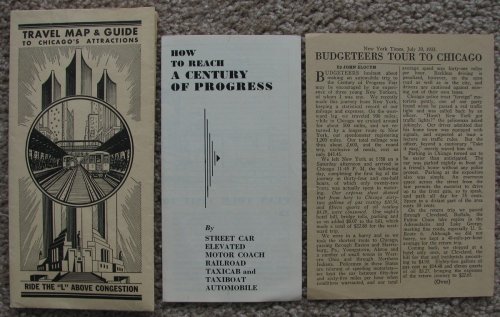 A lot of 3 items of ephemera related to travel / transport to the 1933 Chicago World's Fair