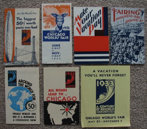 A lot of 7 items of ephemera related to the 1933 Chicago World's Fair [pamphlets]