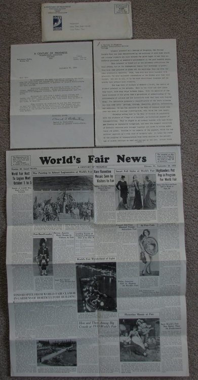 1933 Chicago World's Fair Promotional Letter / Lot [ephemera]