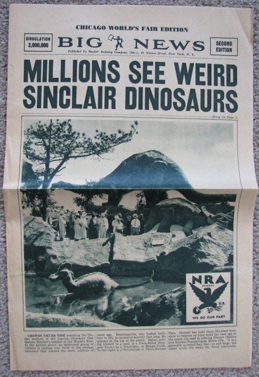Big News: Millions See Weird Sinclair Dinosaurs [1933 Chicago World's Fair] [