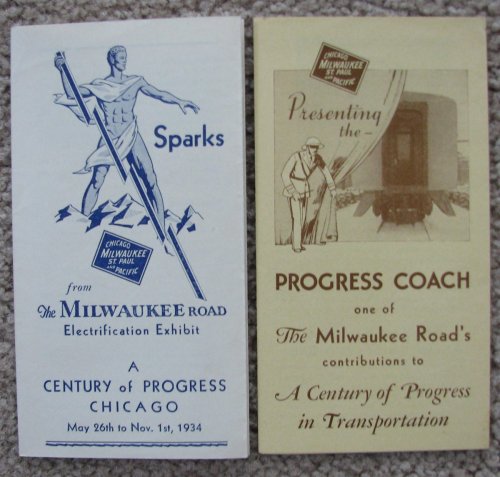 A lot of two items of Milwaukee Road ephemera; Chicago, Milwaukee, St. Paul and Pacific Railroad [acquired at the 1933-34 Chicago World's Fair]