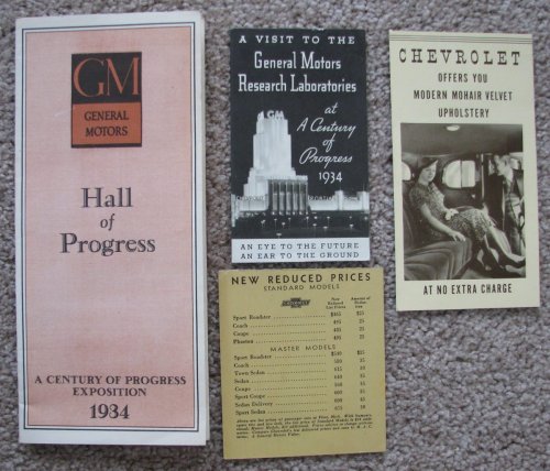 A lot of 4 items of General Motors ephemera [acquired at the 1933-34 Chicago World's Fair]